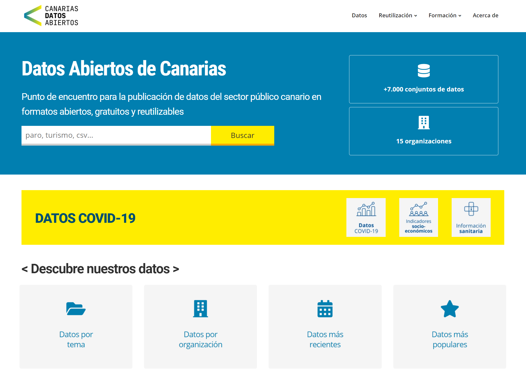 Nueva web, Canarias Datos Abiertos