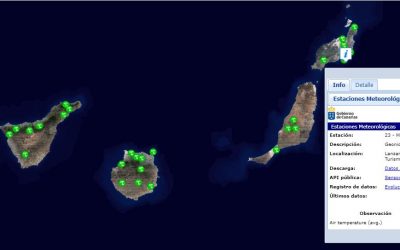 Mapa del Sistema de Observación Meteorológica del Gobierno de Canarias