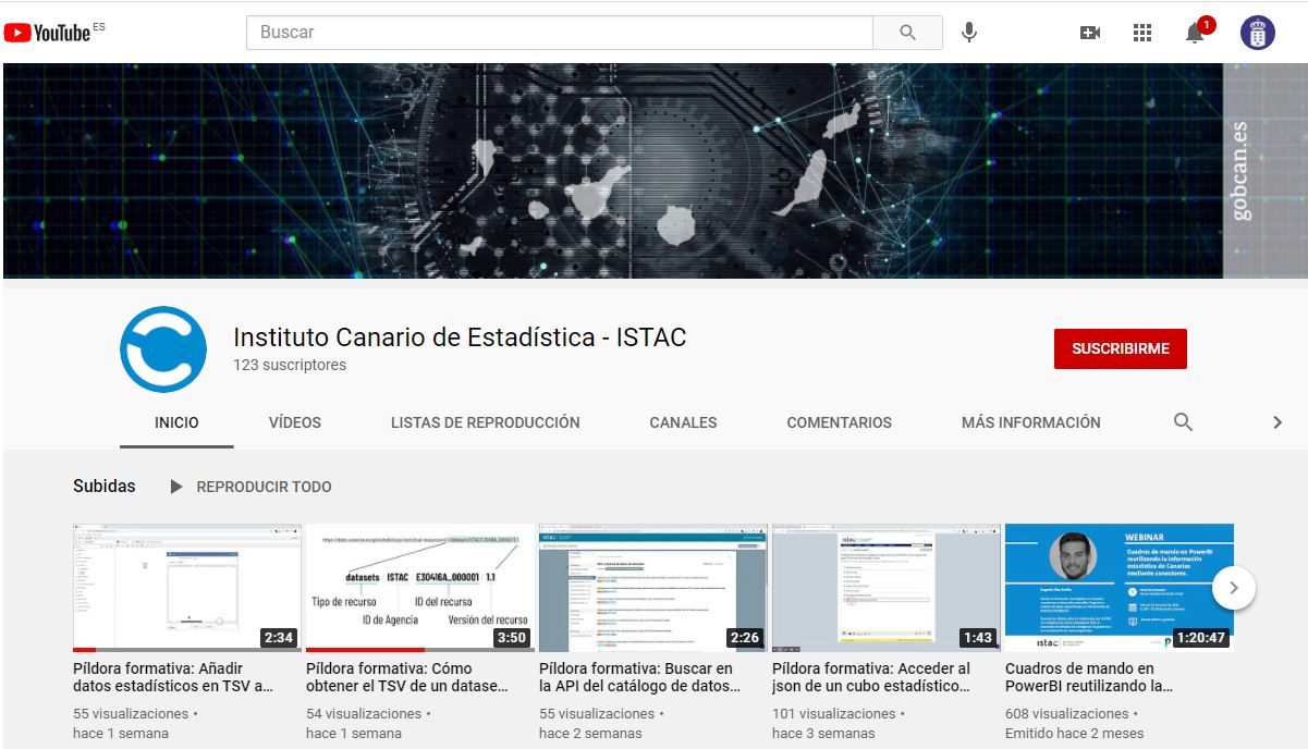 Aprende a sacarle el máximo rendimiento a los datos a través del canal de YouTube del ISTAC, Canarias Datos Abiertos