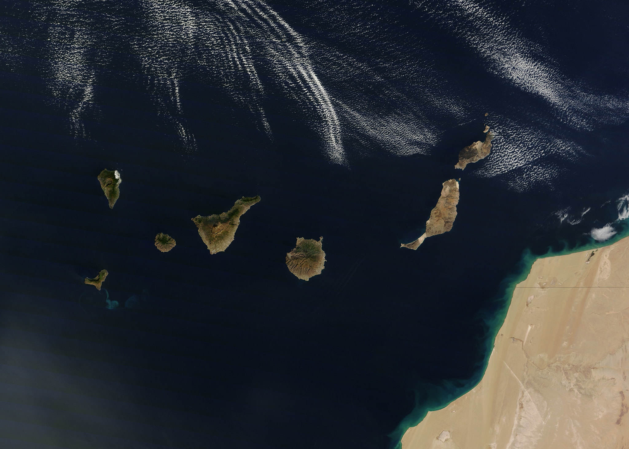 Imagen geoespacial de las Islas Canarias